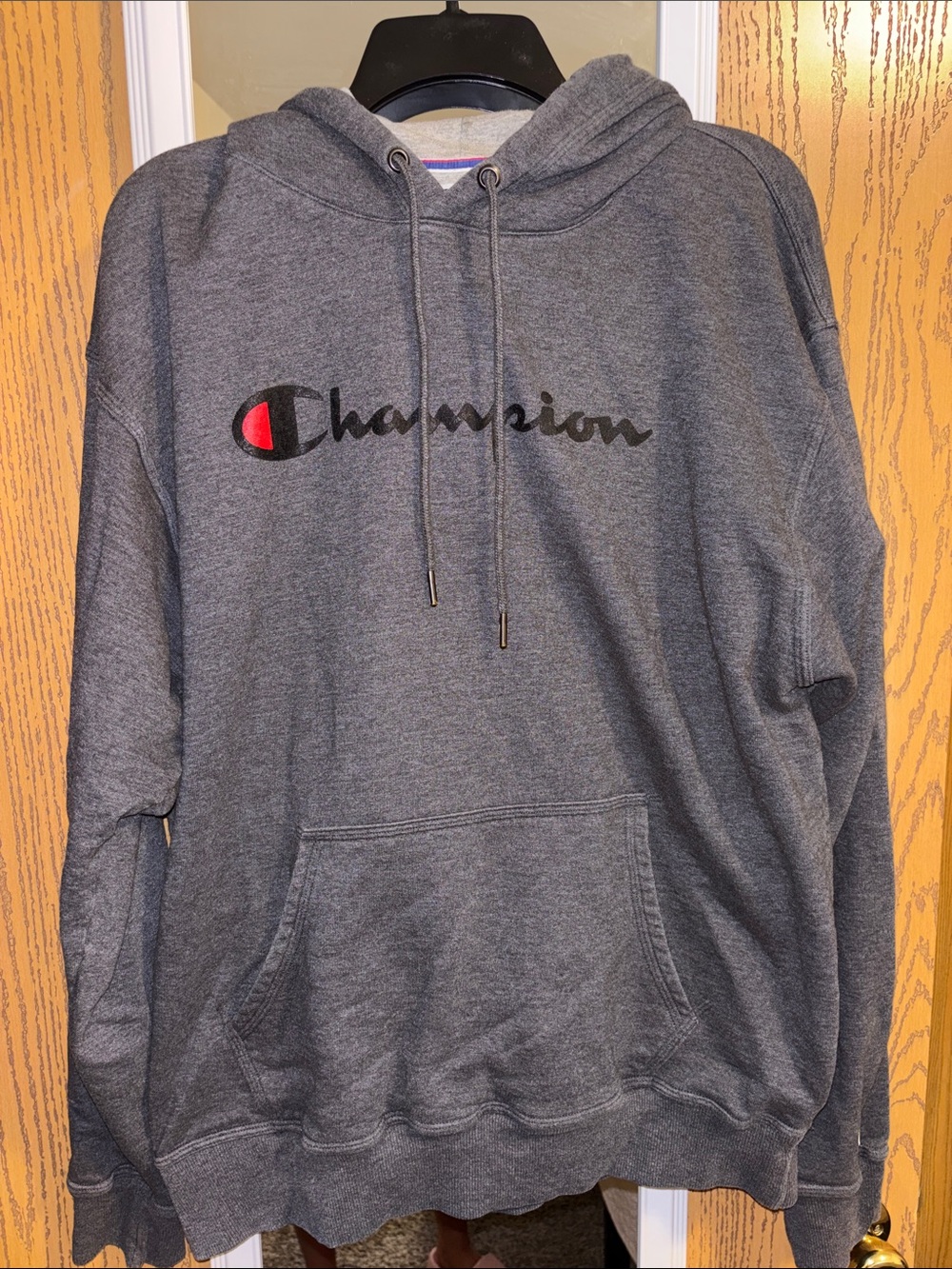 Champion Charcoal Gray Logo Pullover Hoodie